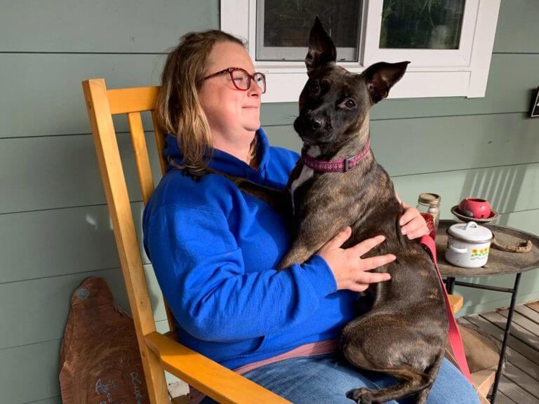 April Anderson and her dog