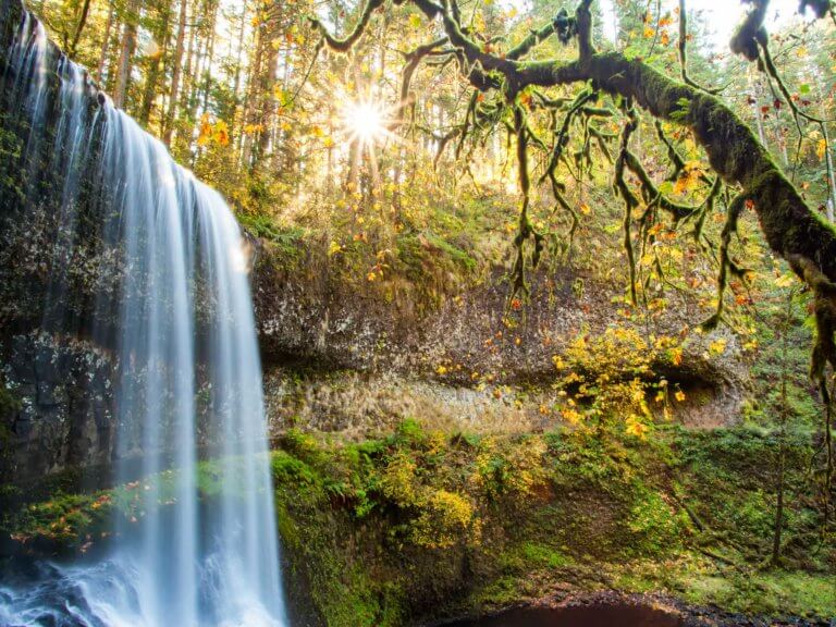 A view of lower South Falls in autumn